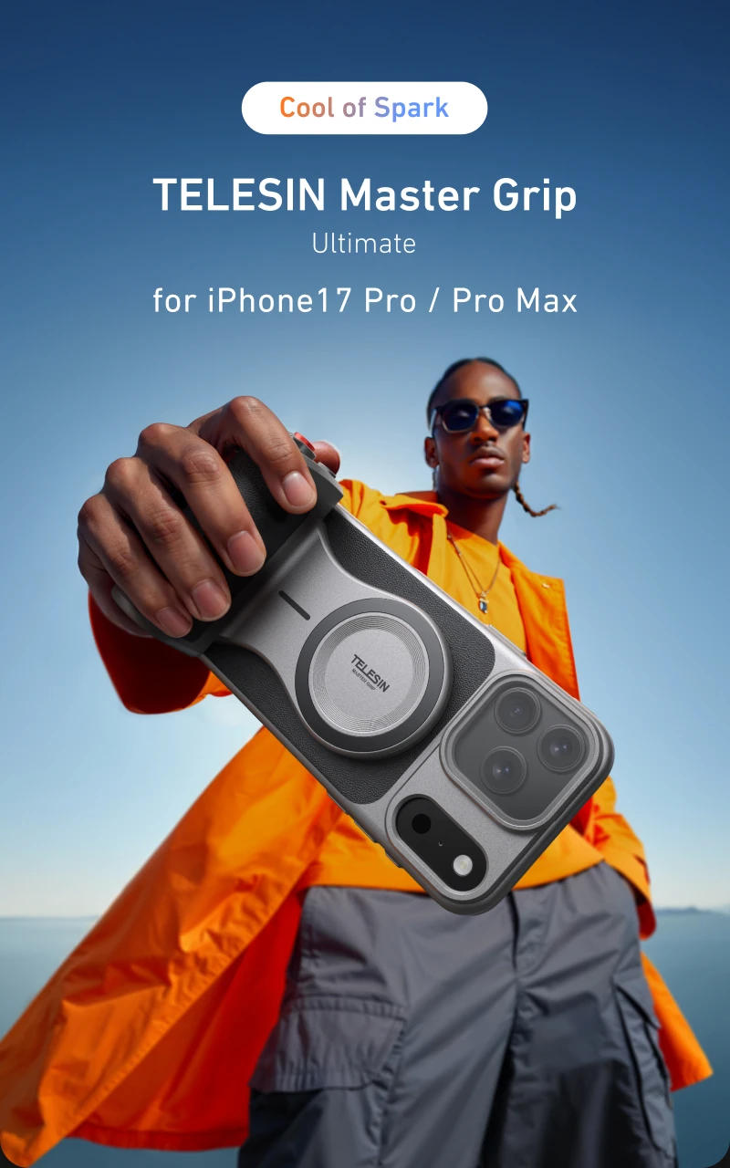 Gambar produk TELESIN Master Grip Ultimate for iPhone17Pro/ProMax with Phone Case - P5-MCS-11-TIP