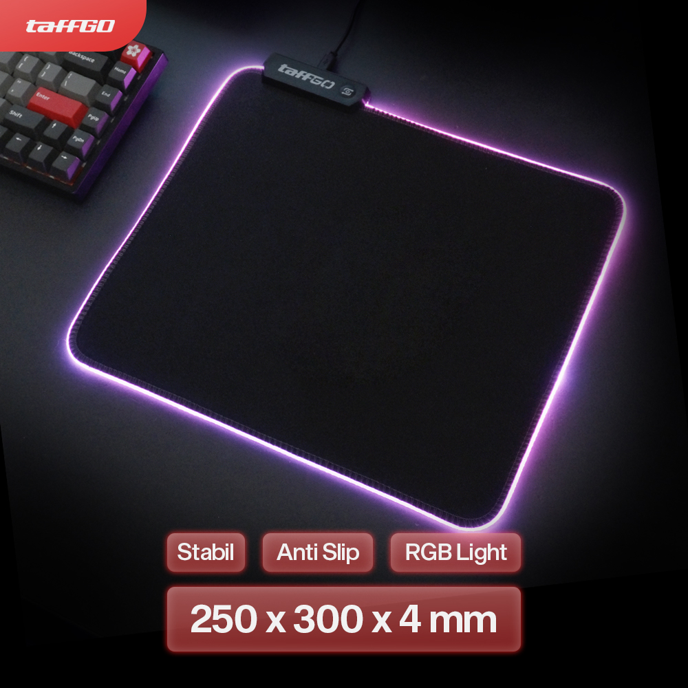 Gambar produk TaffGO Gaming Mouse Pad Glowing RGB LED High Precision 250x300x4mm