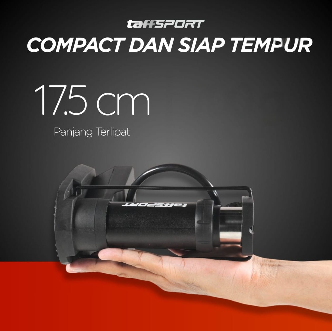 Gambar produk TaffSPORT Pompa Angin Sepeda Portable Pump 160 PSI with Gauge - XT402