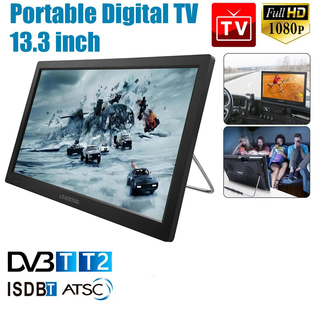 Gambar produk TRAVOR TV Digital Portable DVB-T2 TFT LED HD 13.3 Inch 1200mAh 18W - D13