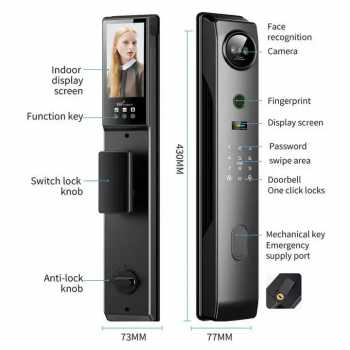 Gambar produk Glomarket Smart Door Lock Fingerprint Face Recognition Password Tuya - CS11