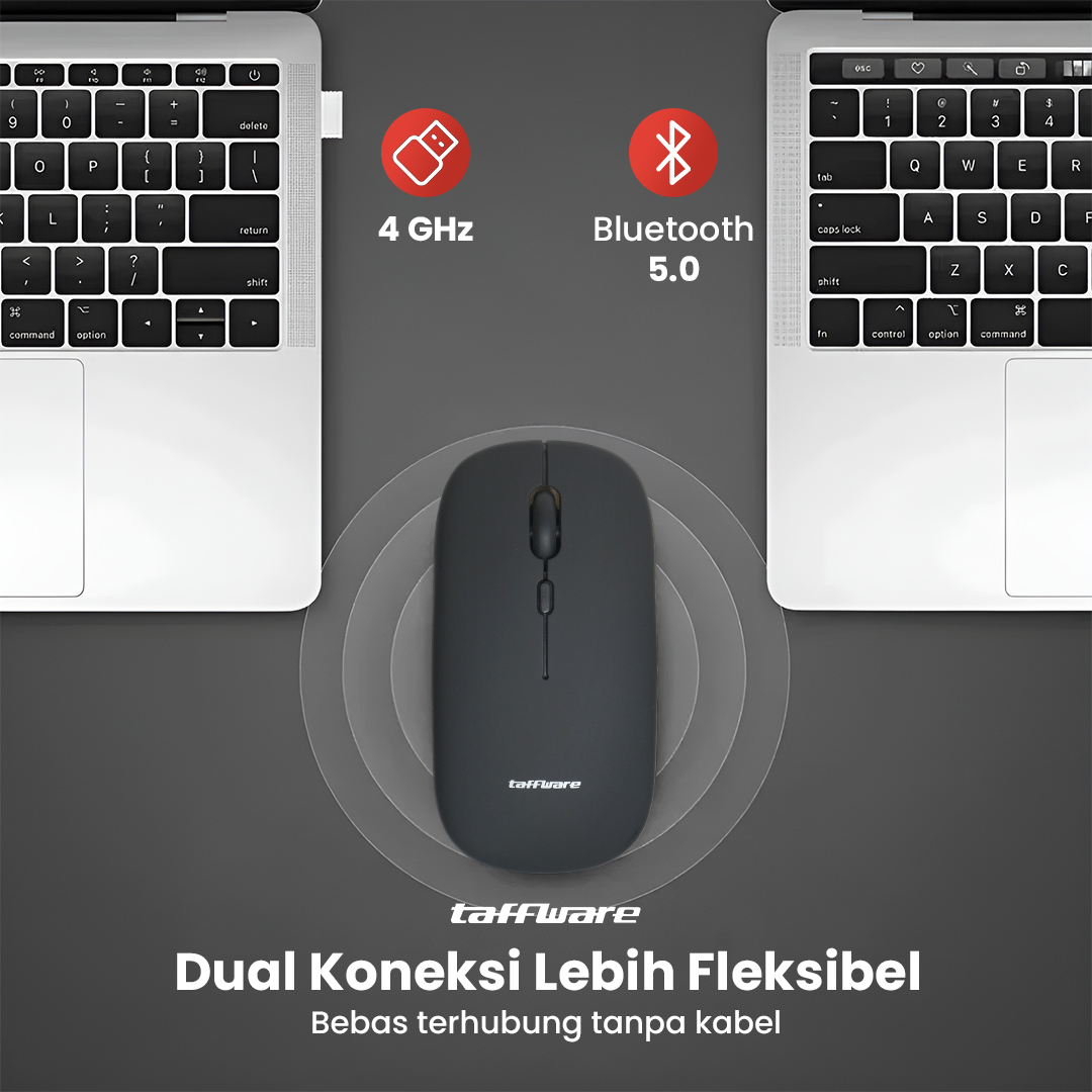 Gambar produk Taffware Mouse Wireless Bluetooth Optical 2.4GHz Silent Click 1200DPI - M8120G