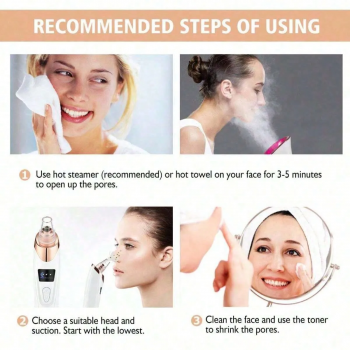 Gambar produk AGO Alat Hisap Komedo Elektrik Facial Pore Vacuum with 5 Suction Heads - GA5