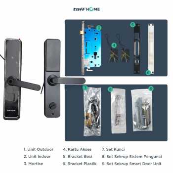 Gambar produk TaffHOME Smart Door Lock Fingerprint Password Card Alarm - P-7