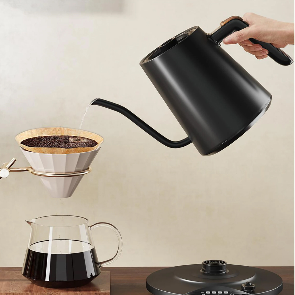 Gambar produk GOKIO Teko Listrik Kopi Pemanas Air Leher Angsa Pour Over 1200W 900ml - GK90PRO