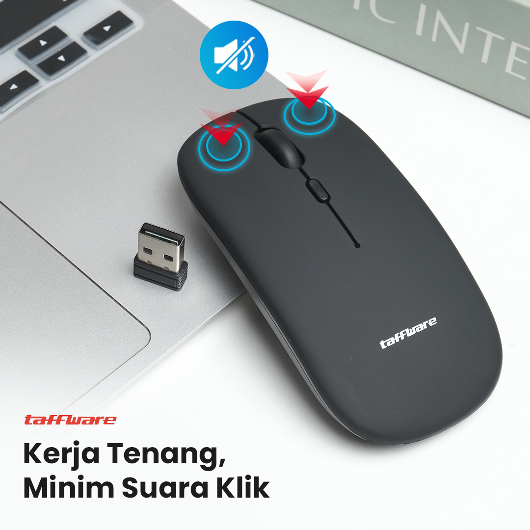 Gambar produk Taffware Mouse Wireless Bluetooth Optical 2.4GHz Silent Click 1200DPI - M8120G