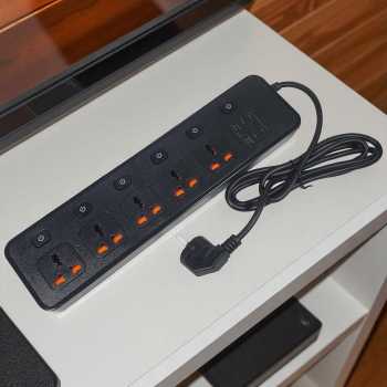 SHEPSON Stop Kontak 5 Lubang Universal USB EU Plug 13A 100-250V 3250W - BKL-25