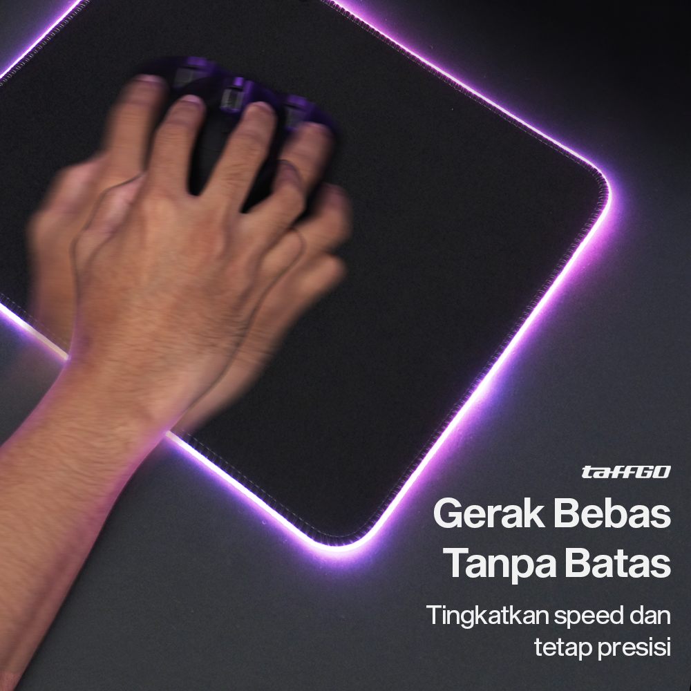 Gambar produk TaffGO Gaming Mouse Pad Glowing RGB LED High Precision 250x300x4mm