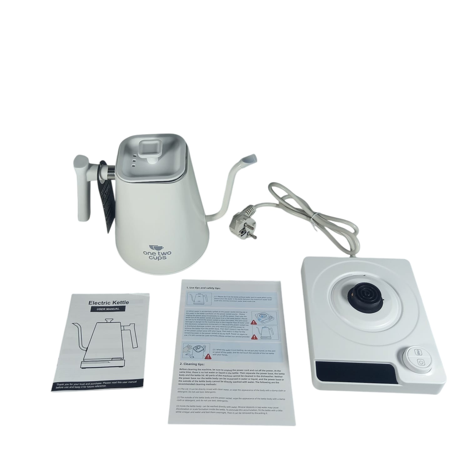 Gambar produk One Two Cups Teko Listrik Kopi Pemanas Air Leher Angsa 1200W 1L - KT10 PRO