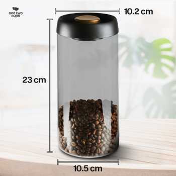 Gambar produk One Two Cups Toples Kaca Penyimpanan Biji Kopi Vacuum Sealed Lid 1.8L - SE41