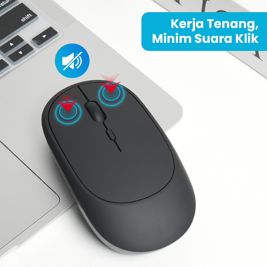 Gambar produk IBEN Mouse Wireless Bluetooth Optical 2.4GHz Silent Click 1600DPI - GTG02