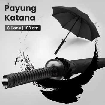 HHYUKIMI Payung Model Samurai Jepang Semi Otomatis Windproof Anti UV - AA415