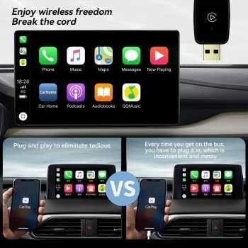 Gambar produk WEISHI Wireless CarPlay Adapter USB Dongle Android Auto Bluetooth 5.0 - OT100
