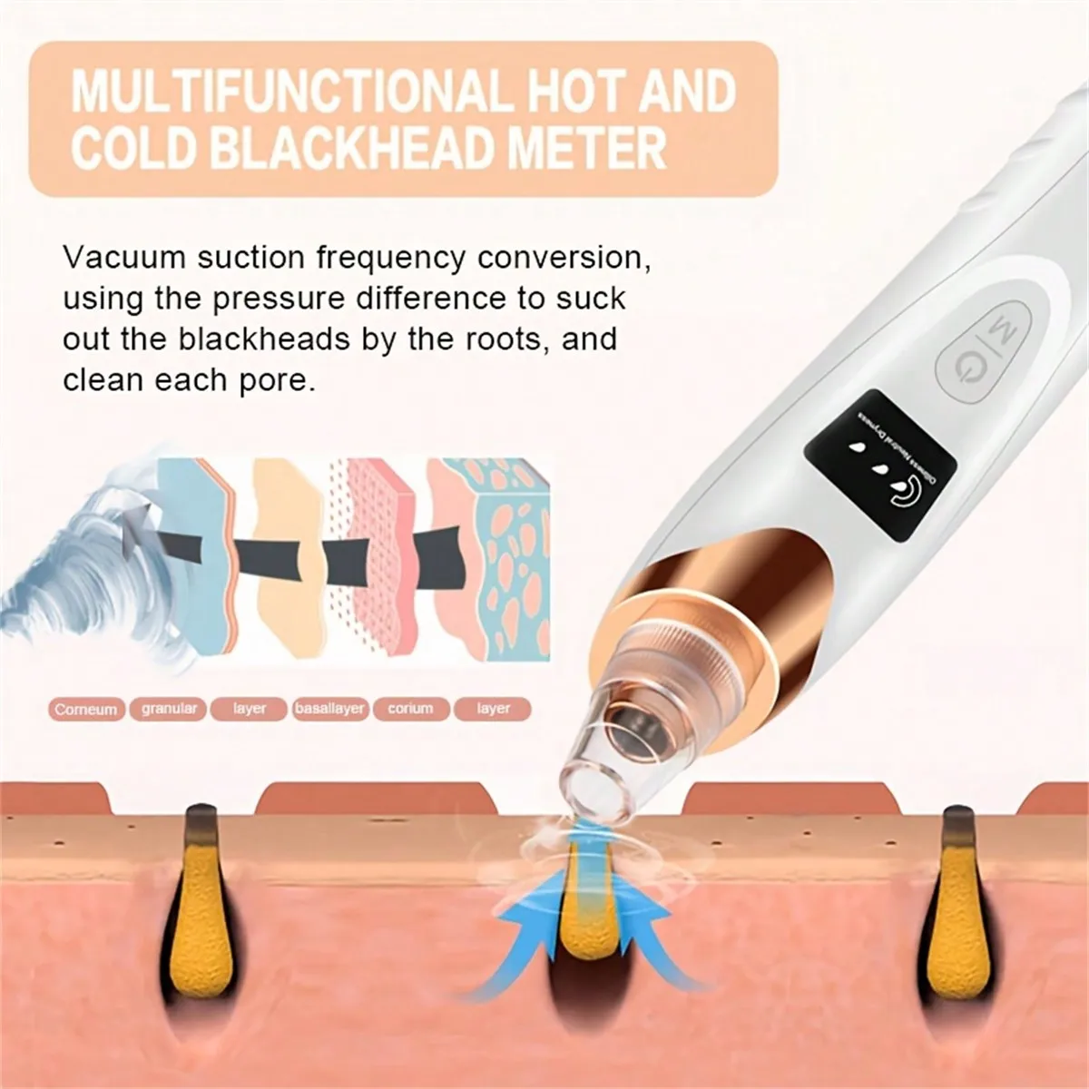 Gambar produk AGO Alat Hisap Komedo Elektrik Facial Pore Vacuum with 5 Suction Heads - GA5