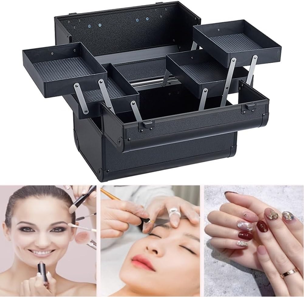 VOJUD Tas Koper Kosmetik Make Up Beauty Salon Storage Box 32cm - 740 Gambar produk VOJUD Tas Koper Kosmetik Make Up Beauty Salon Storage Box 32cm - 740