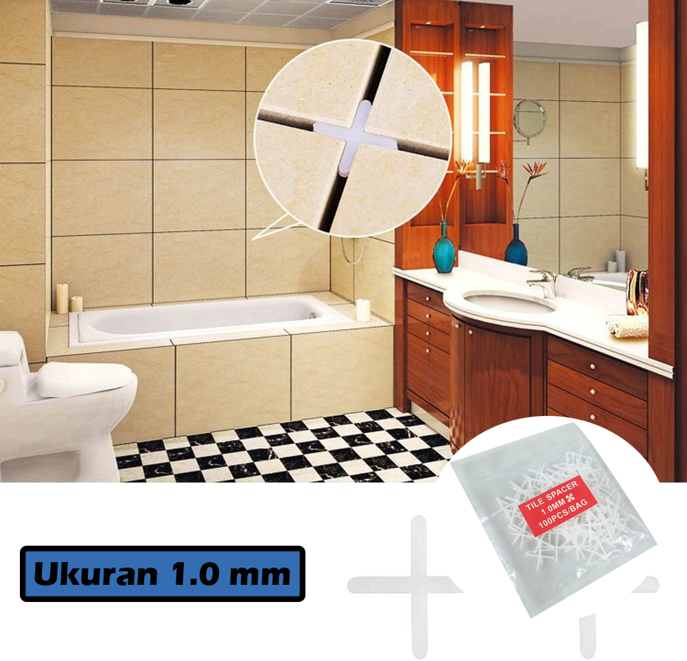 Gambar produk Yueqing Alat Bantu Pasang Keramik Lantai Tile Spacer Ceramic 100 PCS 1.0mm - Y0180