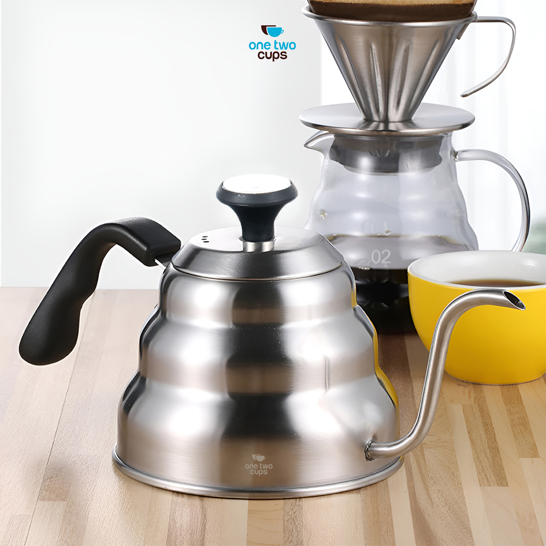 Gambar produk One Two Cups Teko Kopi Leher Angsa Pour Over Kettle Thermometer 900ml - LZP-8003