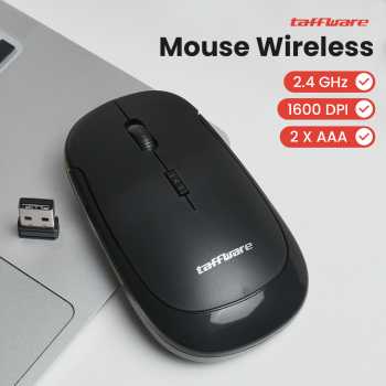 Taffware Mouse Wireless Optical 2.4GHz Slim Ergonomic 1600DPI - Y810