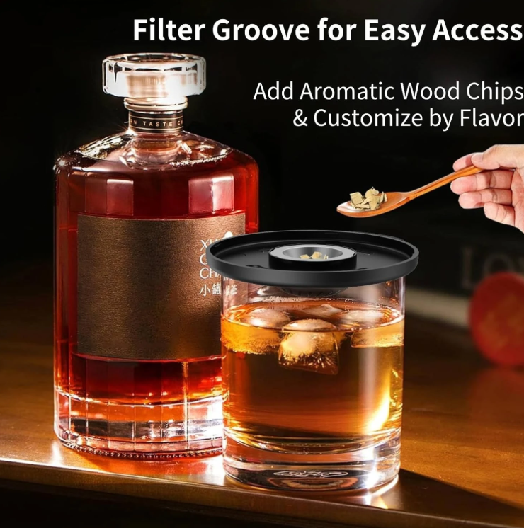 Gambar produk ARKADIA Alat Pengasap Elektrik Whisky Cocktail Smoker Kit With LED RGB - KZ-39