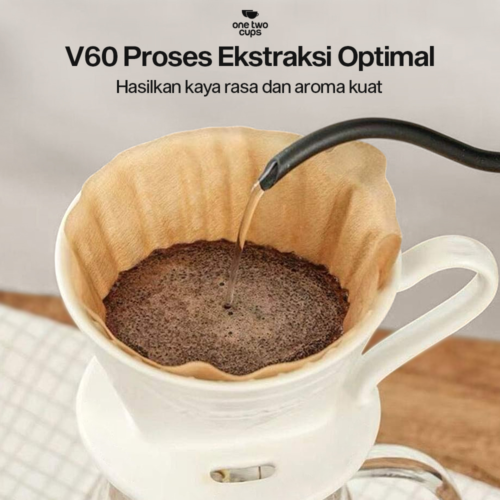 One Two Cups Kertas Saringan Kopi Filter Paper V60 2-4 Cups 100 PCS - U102 Gambar produk One Two Cups Kertas Saringan Kopi Filter Paper V60 2-4 Cups 100 PCS - U102