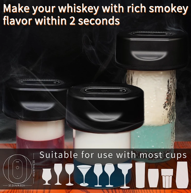 Gambar produk WOODER Alat Pengasap Electric Whisky Cocktail Smoker Kit Natural Wood - KZ-31