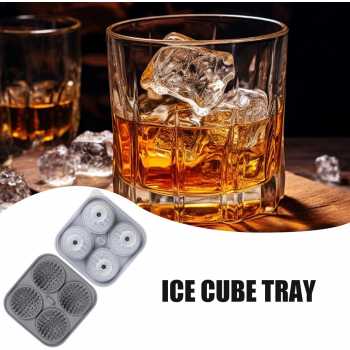 Gambar produk FOSOE Cetakan Es Batu Silikon Bola Golf 4 Grid Ice Cube Mold - FS4