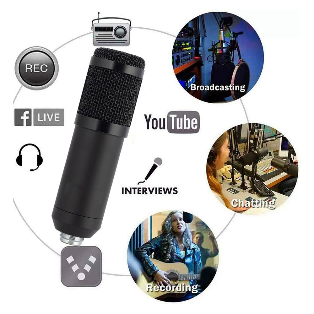 Gambar produk TECHBLAZE Mikrofon Kondenser Type C Condenser Microphone with Holder - BM800