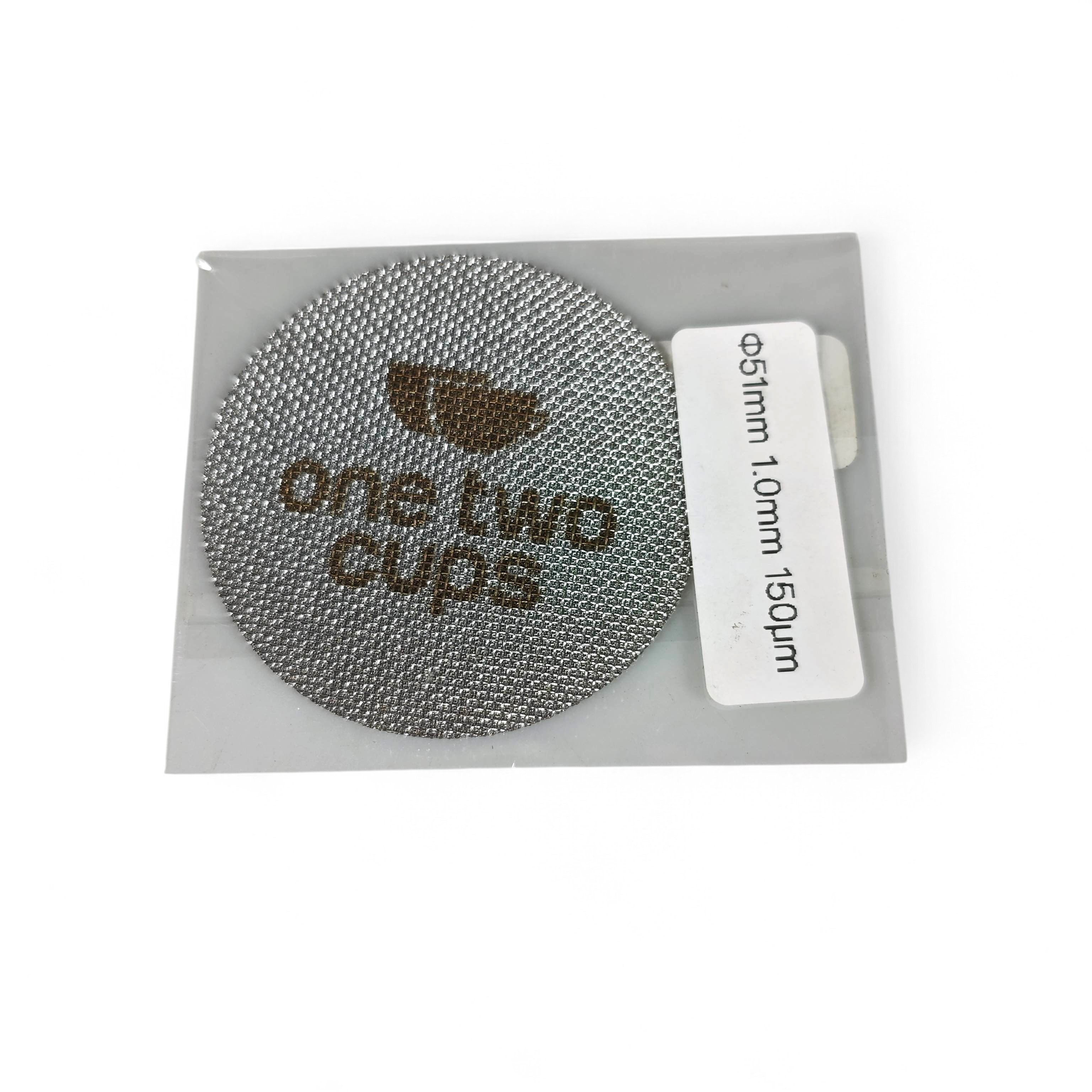 Gambar produk One Two Cups Puck Screen Portafilter Espresso Machine 150 Micron 51mm 1mm - SUS3