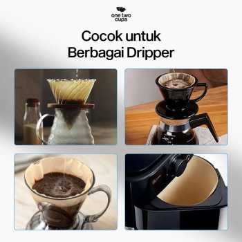 Gambar produk One Two Cups Kertas Saringan Kopi Filter Paper V60 1-2 Cups 100 PCS - V40