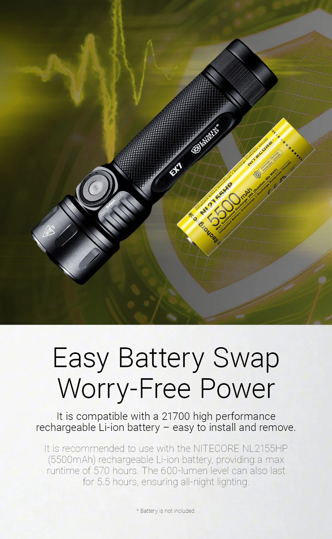 Gambar produk NITECORE Senter LED Flashlight Tactical NiteLab M515S IP68 6000 Lumens - EX7