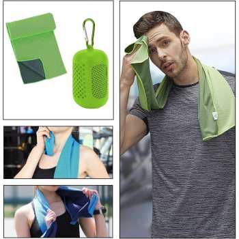 ASOLID Handuk Microfiber Quick Dry Cooling Ice Towel Silicon Case - AS13
