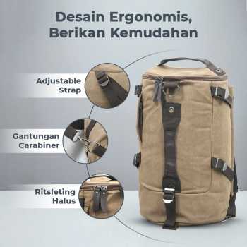 Gambar produk Free Knight Tas Ransel Selempang Barrel Travel Mountaineering Canvas - M0005