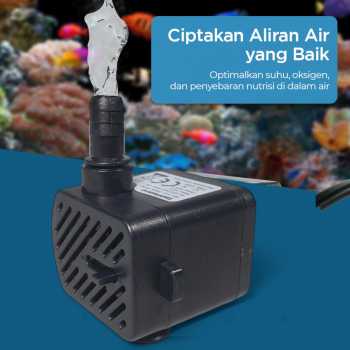 Gambar produk Taffware Pompa Air Mini Aquarium Ikan Submersible Pump Fish Tank 220V 4W - BK-333/200