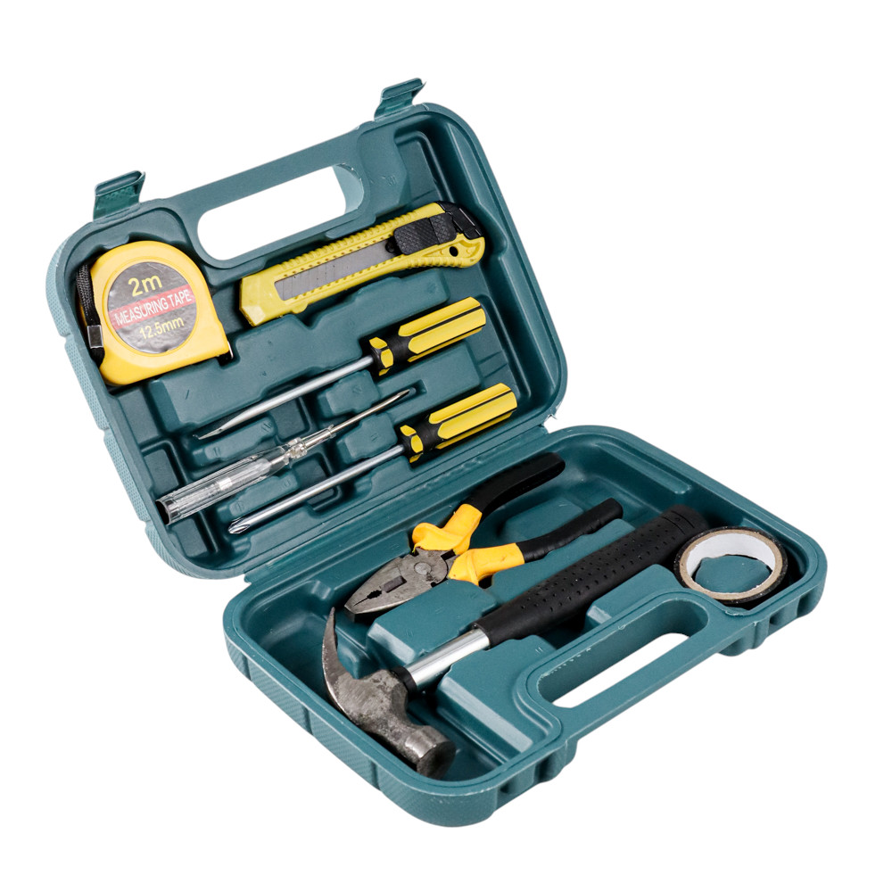 Gambar produk OnnFang Alat Set Perkakas Palu Tang Obeng Cutter Meteran 8in1 - YL-8009A
