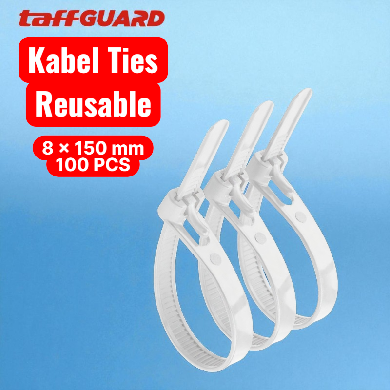 Gambar produk TaffGUARD Kabel Ties Zip Cable Organizer Reusable 8x150mm 100 PCS - Z815