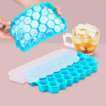 SILIKOLOVE Cetakan Es Batu Silikon Heksagonal 37 Grid Ice Cube Tray - DU655
