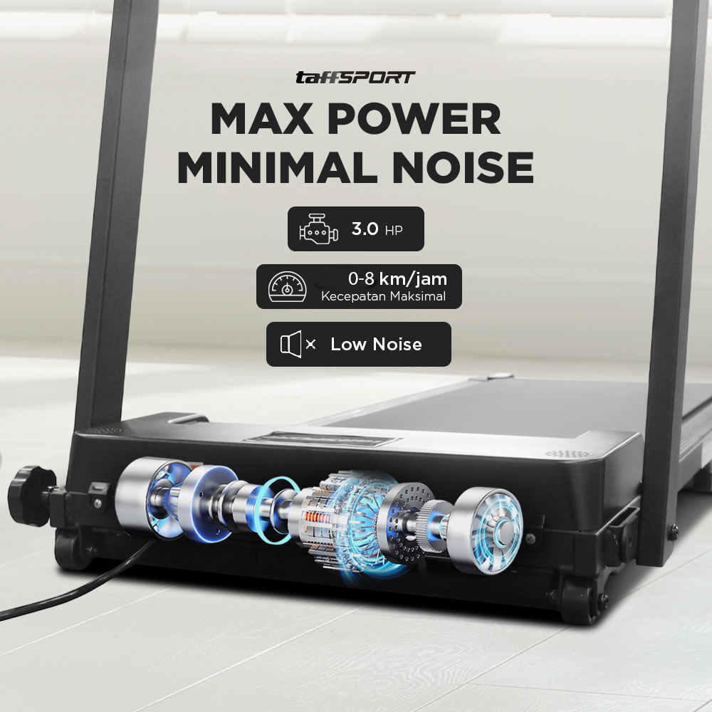 TaffSPORT Treadmill Elektrik Alat Fitness Gym Silent Walking Pad 3 HP - FY21 Gambar produk TaffSPORT Treadmill Elektrik Alat Fitness Gym Silent Walking Pad 3 HP - FY21