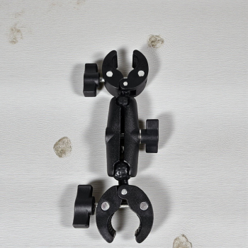 PINGWEN Clamp Bracket Dual Head Handlebar Selfie Stick Holder - PG23 Gambar produk PINGWEN Clamp Bracket Dual Head Handlebar Selfie Stick Holder - PG23