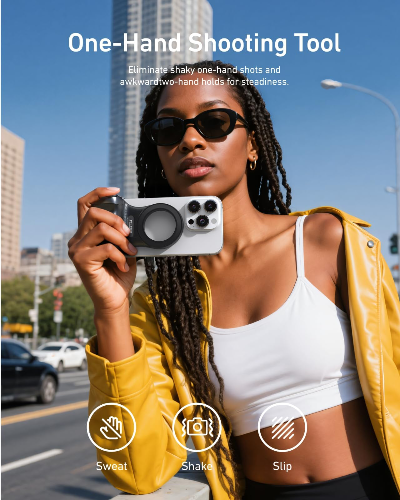 Gambar produk TELESIN Fun Shot Magnetic Phone DSLR Style Shutter Grip for iPhone - P5-MP-001BK