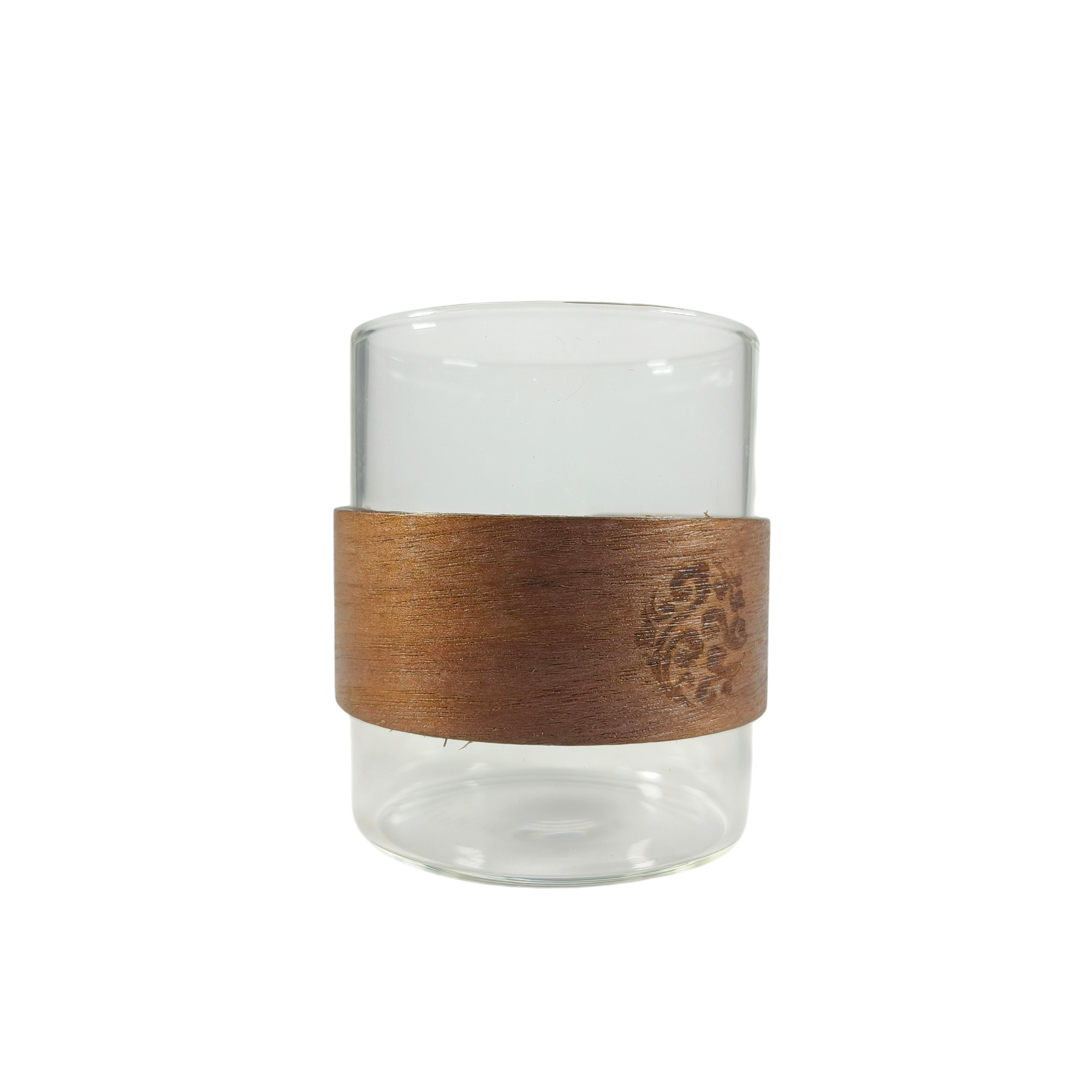 Gambar produk LIONS Gelas Teh Kopi Glass Tea Cup Borosilicate With Wooden Ring 200ml - LU2