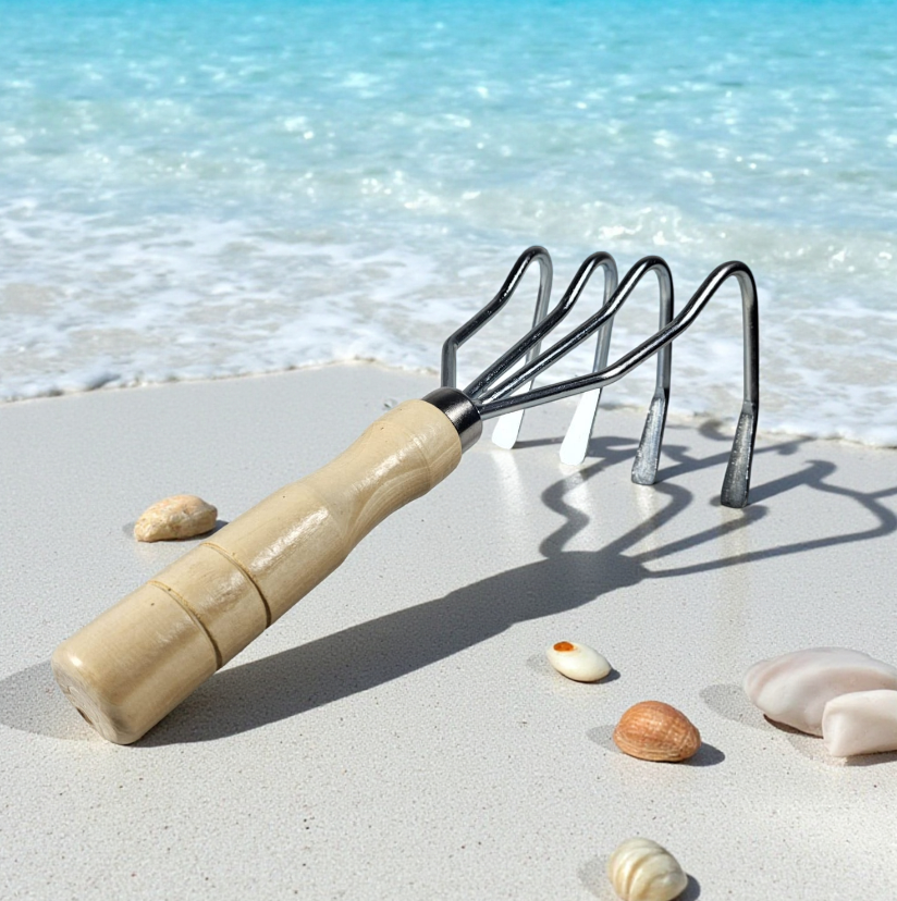 Gambar produk ZIPE Alat Cangkul Tangan Clam Digger 4 Teeth Heavy Duty Carbon Steel - Z4T