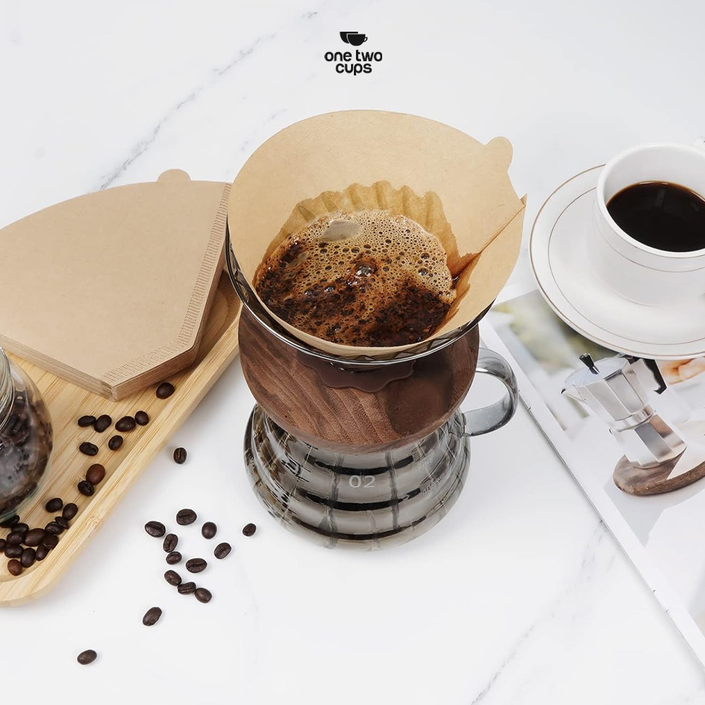 One Two Cups Kertas Saringan Kopi Filter Paper V60 2-4 Cups 100 PCS - U102 Gambar produk One Two Cups Kertas Saringan Kopi Filter Paper V60 2-4 Cups 100 PCS - U102