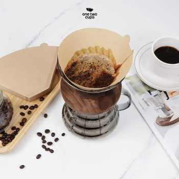 One Two Cups Kertas Saringan Kopi Filter Paper V60 2-4 Cups 100 PCS - U102 Gambar produk One Two Cups Kertas Saringan Kopi Filter Paper V60 2-4 Cups 100 PCS - U102