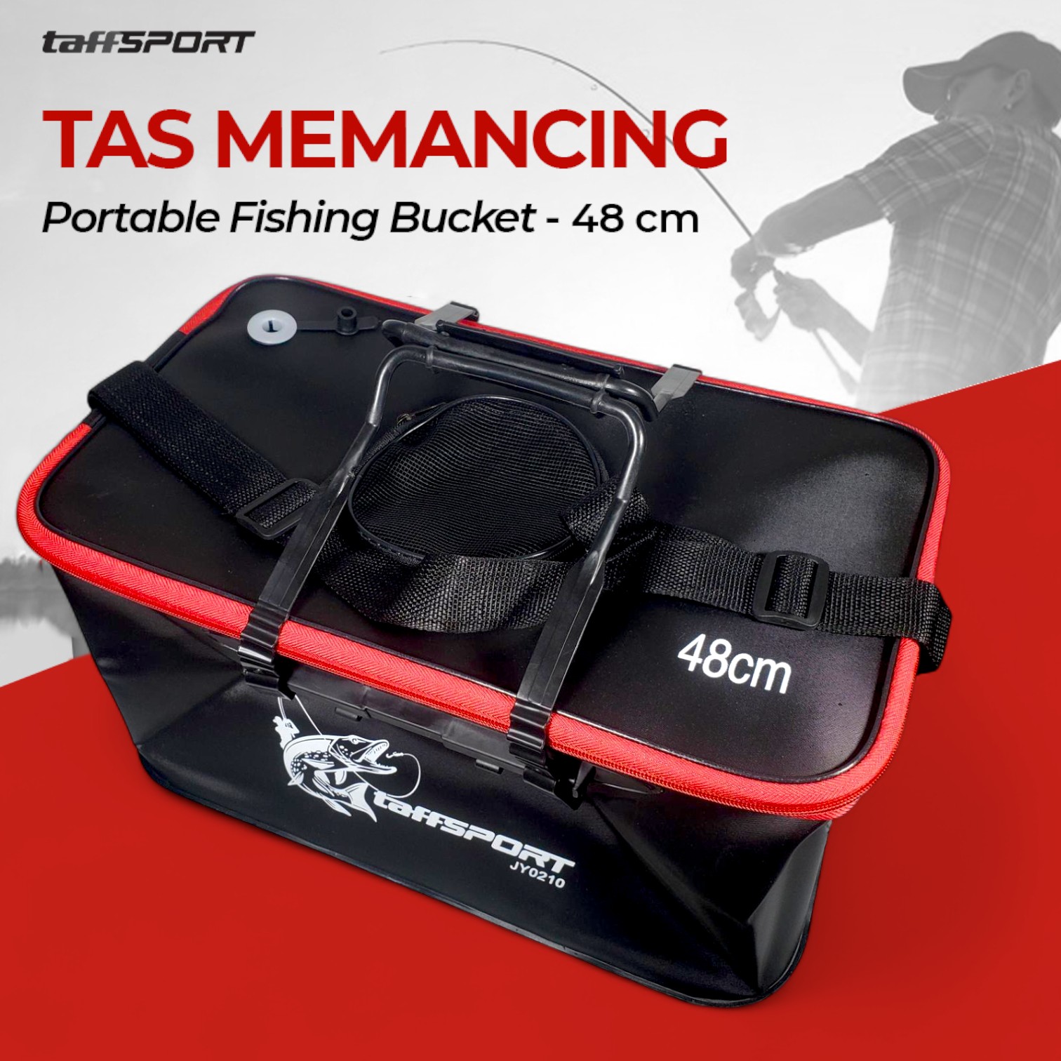 TaffSPORT Tas Memancing Fishing Bucket Water Container 48cm - JY0210 Gambar produk TaffSPORT Tas Memancing Fishing Bucket Water Container 48cm - JY0210