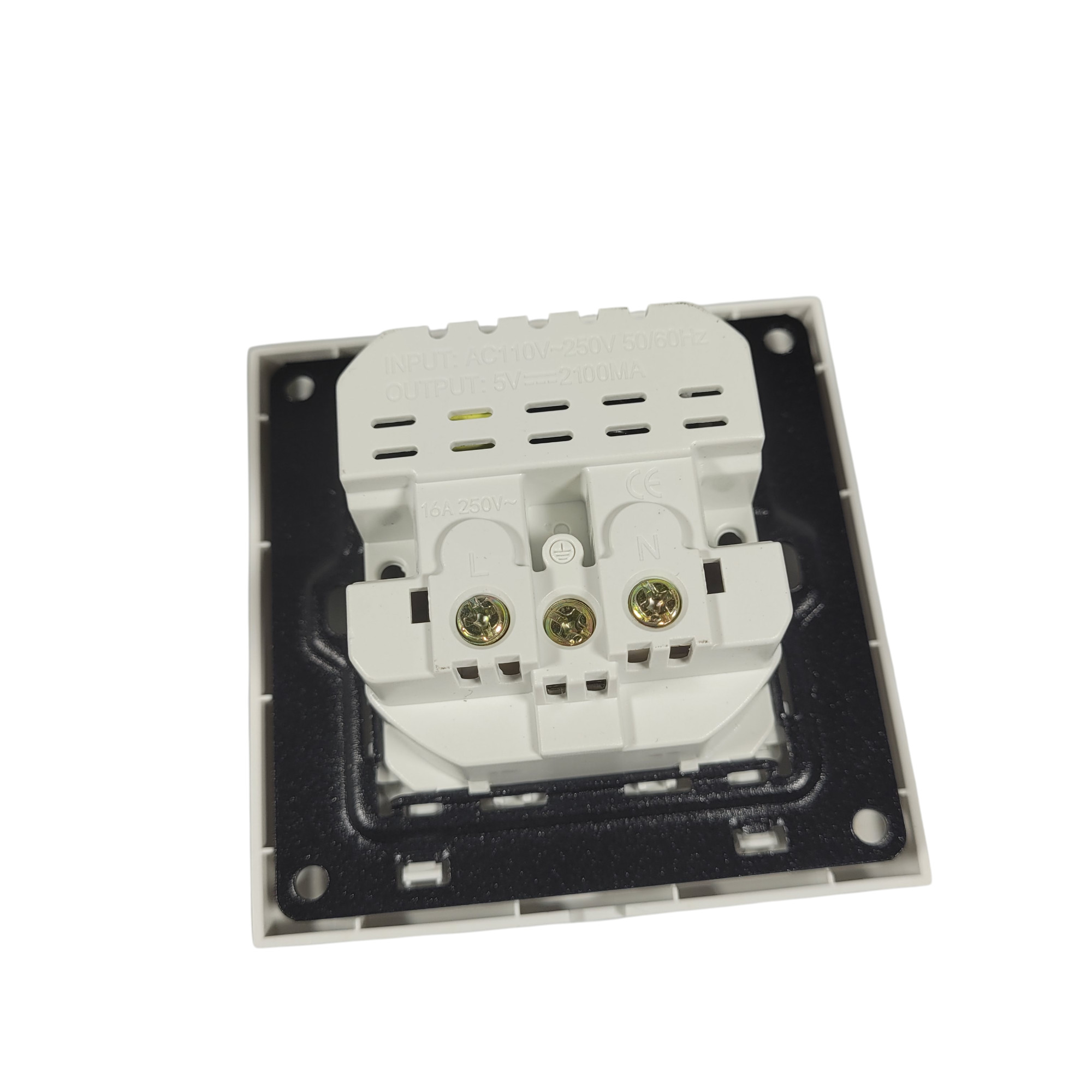 Gambar produk Taffware Stop Kontak EU Colokan Listrik Dinding dan 2 Port USB 2100 mA - WS222