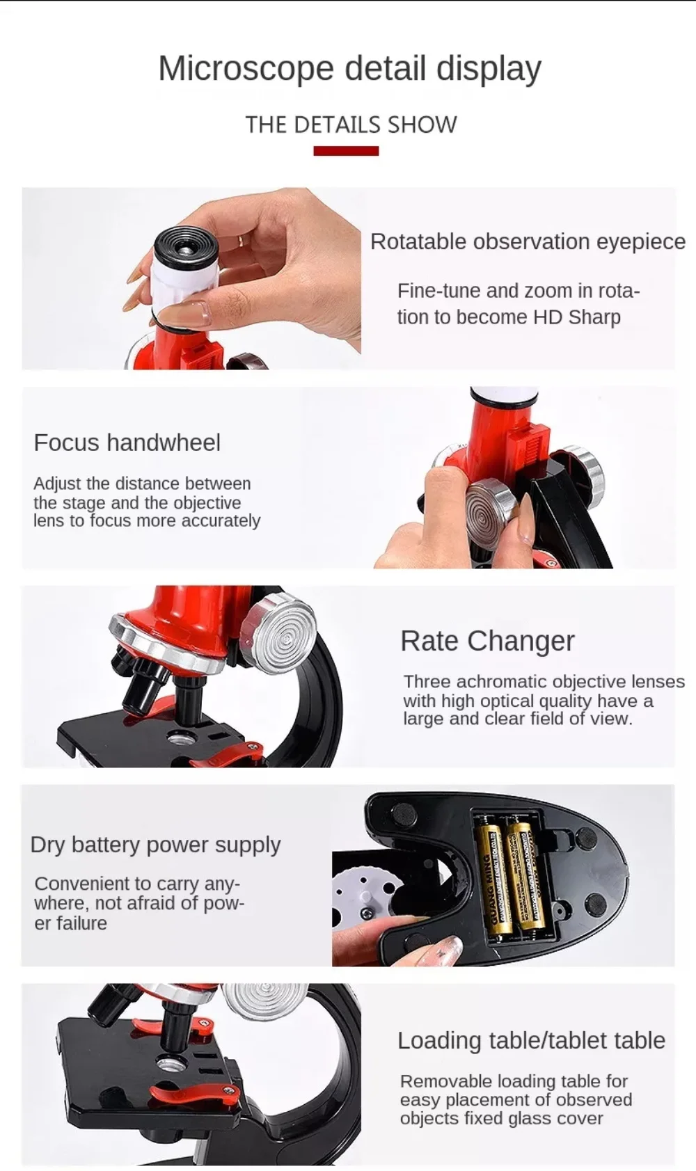 FMA Mainan Mikroskop Portable Microscopes 1200X with LED Light - LZ8601 Gambar produk FMA Mainan Mikroskop Portable Microscopes 1200X with LED Light - LZ8601