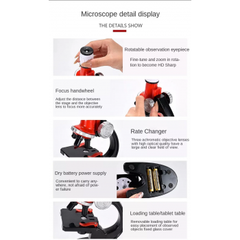 FMA Mainan Mikroskop Portable Microscopes 1200X with LED Light - LZ8601 Gambar produk FMA Mainan Mikroskop Portable Microscopes 1200X with LED Light - LZ8601
