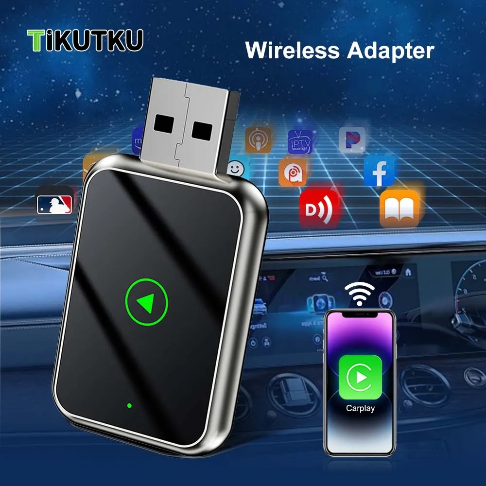 Gambar produk TiKUTKU Wireless Apple CarPlay Adapter USB Dongle Bluetooth 5.3 - OT101