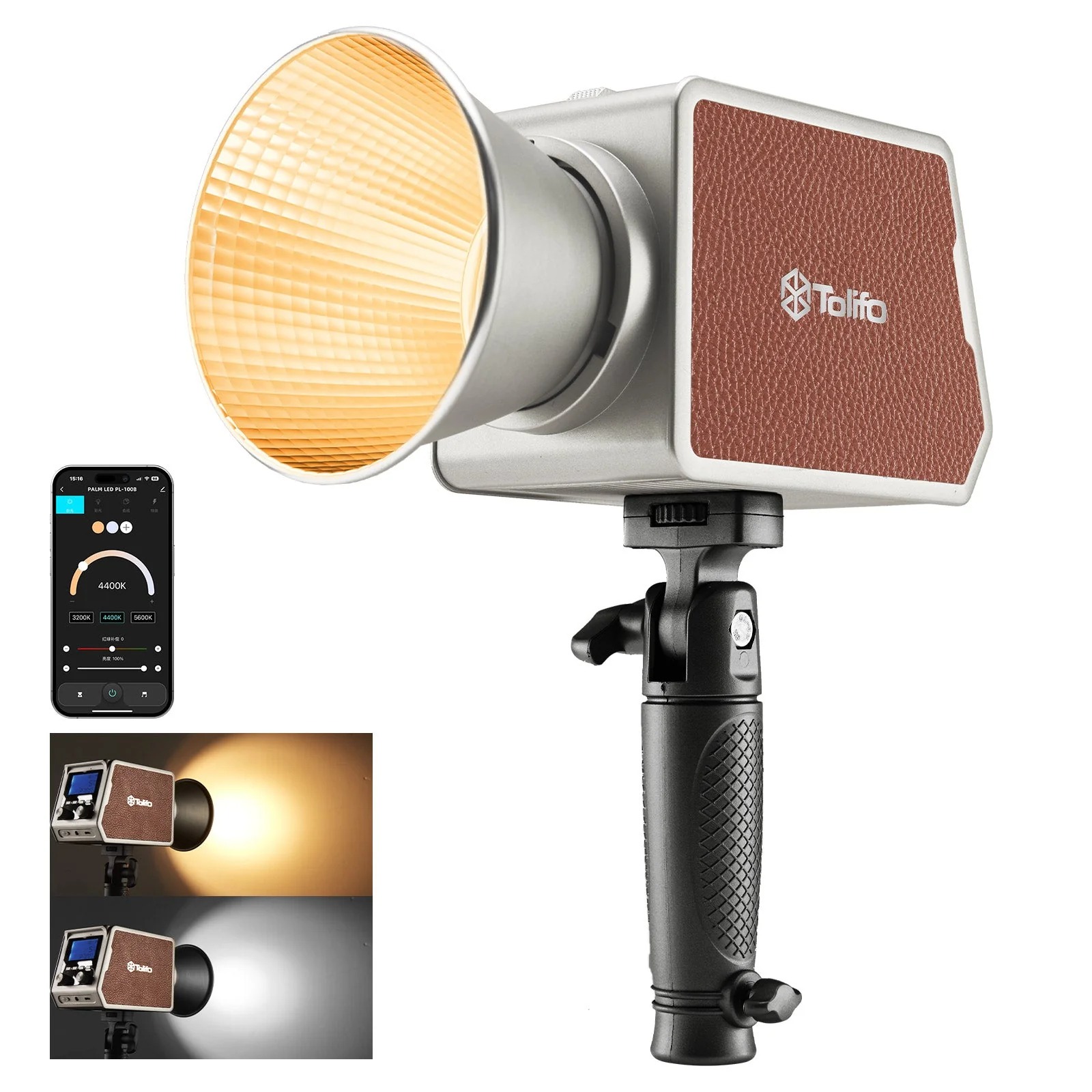 Gambar produk Tolifo Lampu Palm LED Bowens Video Light Bi-Color 2700-6500K 100W - PL-100B