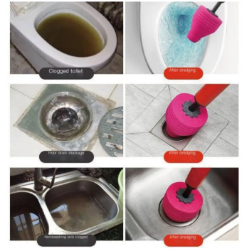 Gambar produk NUSIMBA Alat Pompa Sedot WC Toilet Unblock Plunger High Pressure - NU23